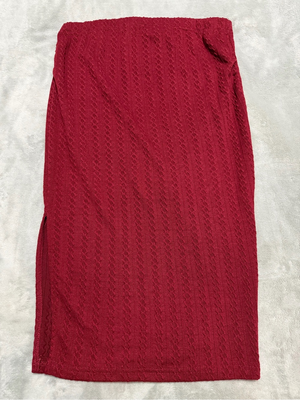 SHEIN Red Textured Pencil Skirt